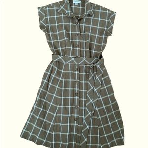 Calvin Klein Green Plaid Dress